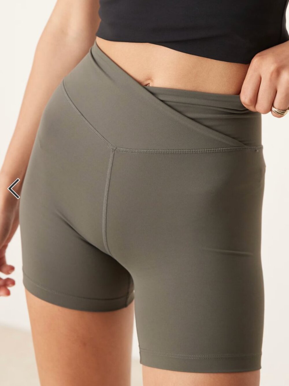 TALA DayFlex Wrap High-Waisted Shorts — Dark Olive — Small — Worn Once